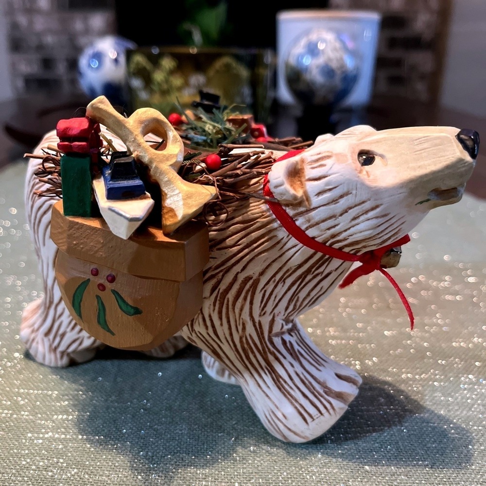 David Frykman Portfolio 1998 Christmas Collection Polar Bear w/Gifts 1998~EUC